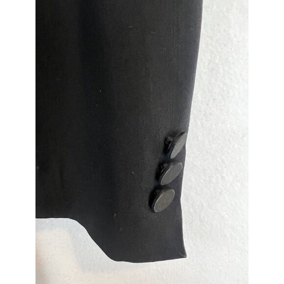 Donna Karan Made In Italy Wool 3 Button Tuxedo Jacket Sz 38R Black - Picture 6 of 13